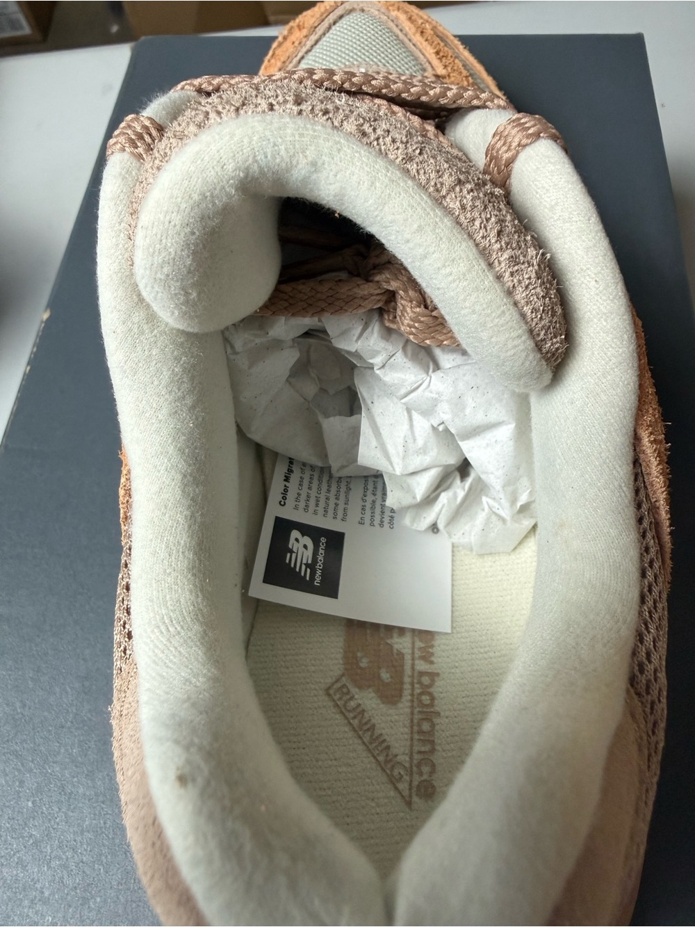 New Balance Women’s 9060 Sneaker in Brown and Orange-Tan - Picture 4 of 5